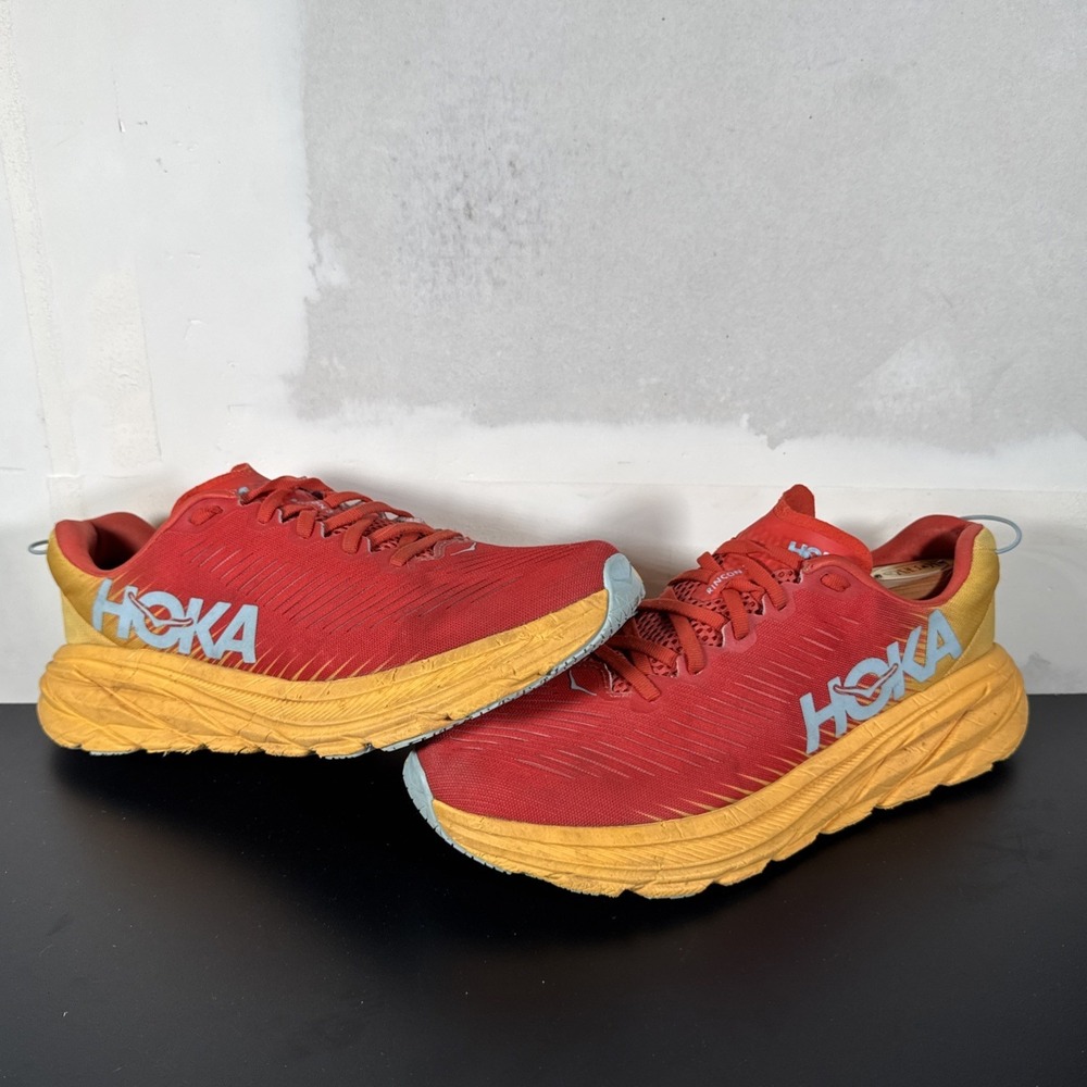 Hoka Rincon 3 Fiesta Amber Yellow Men's Size 8.5D Running Workout Athletic Shoes